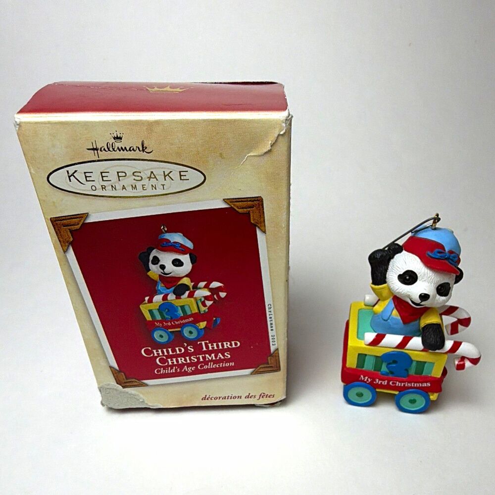 Hallmark Keepsake Child's Age Collection My 3rd Christmas Panda Ornament 2000